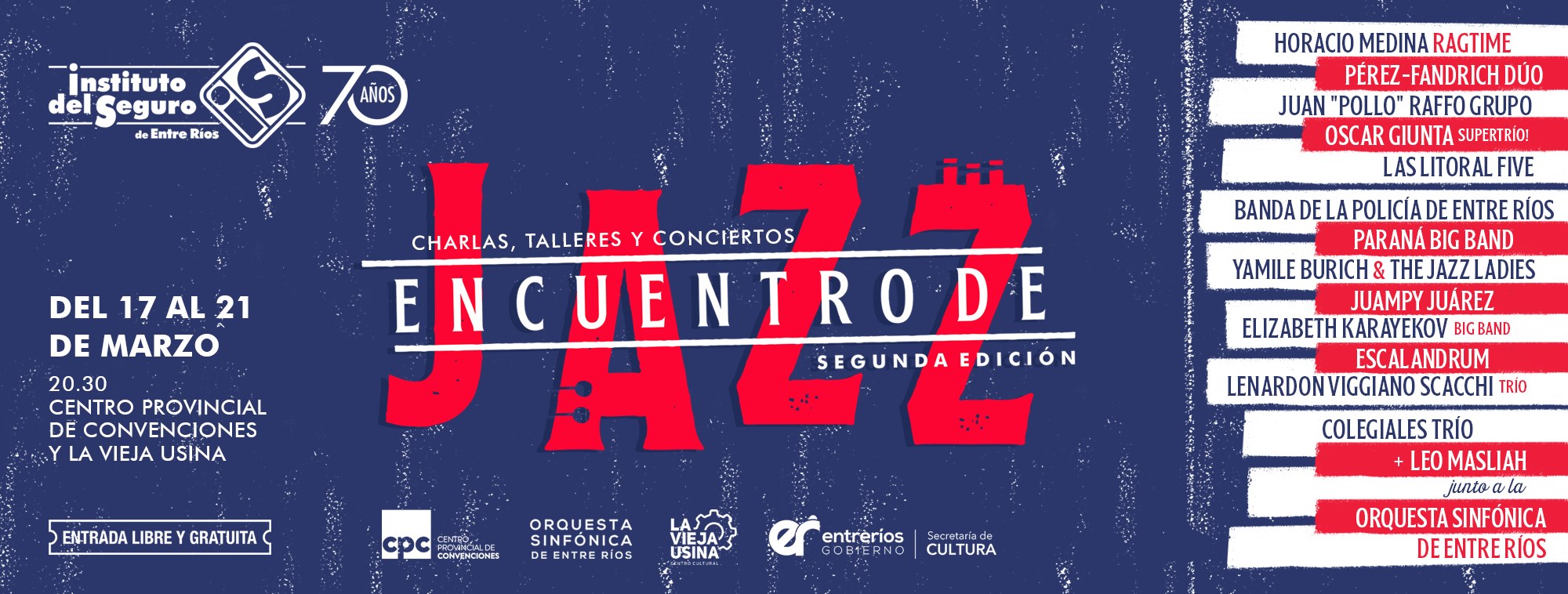 Afiche publicitario del segundo encuentro de jazz de Entre Ríos